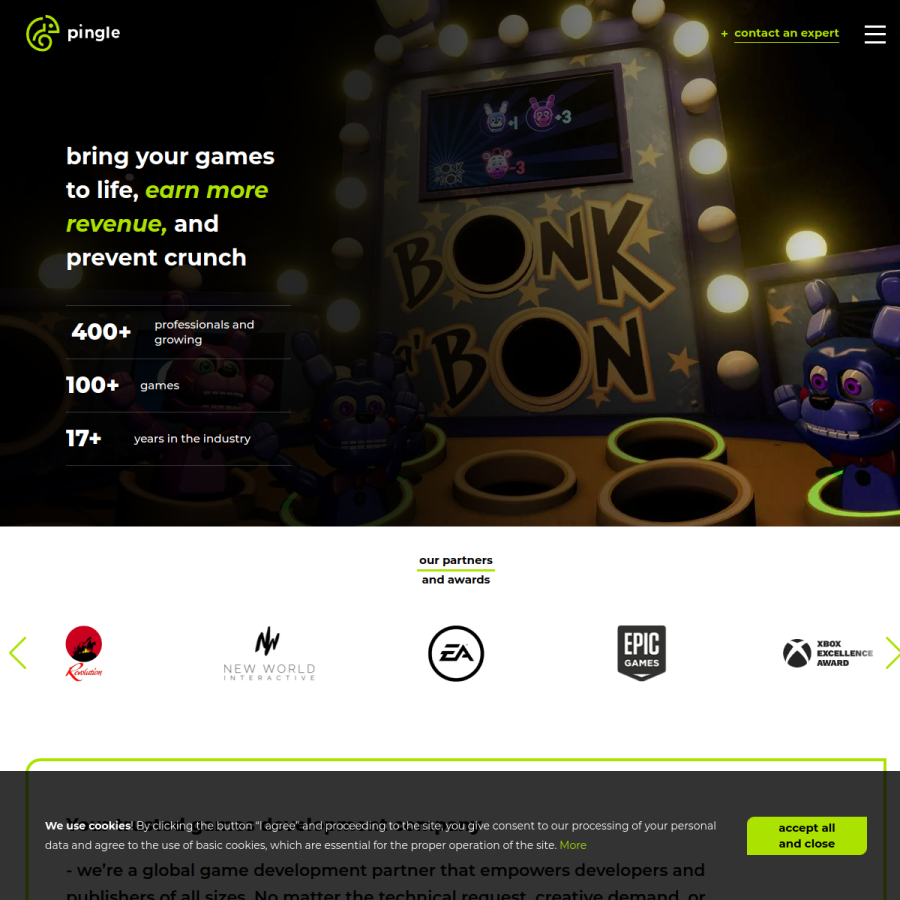 pinglestudio.com homepage screenshot
