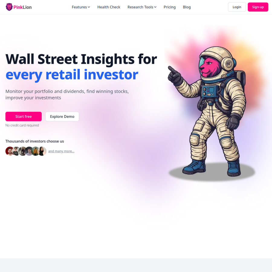 pinklion.xyz homepage screenshot