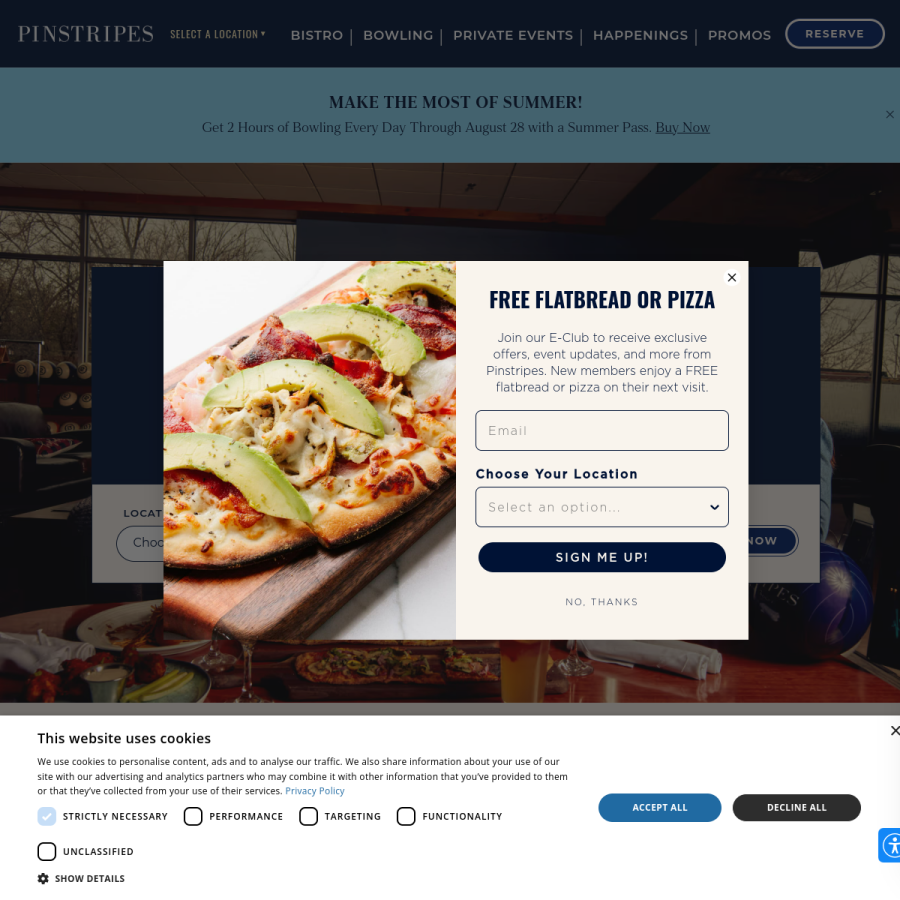 pinstripes.com homepage screenshot