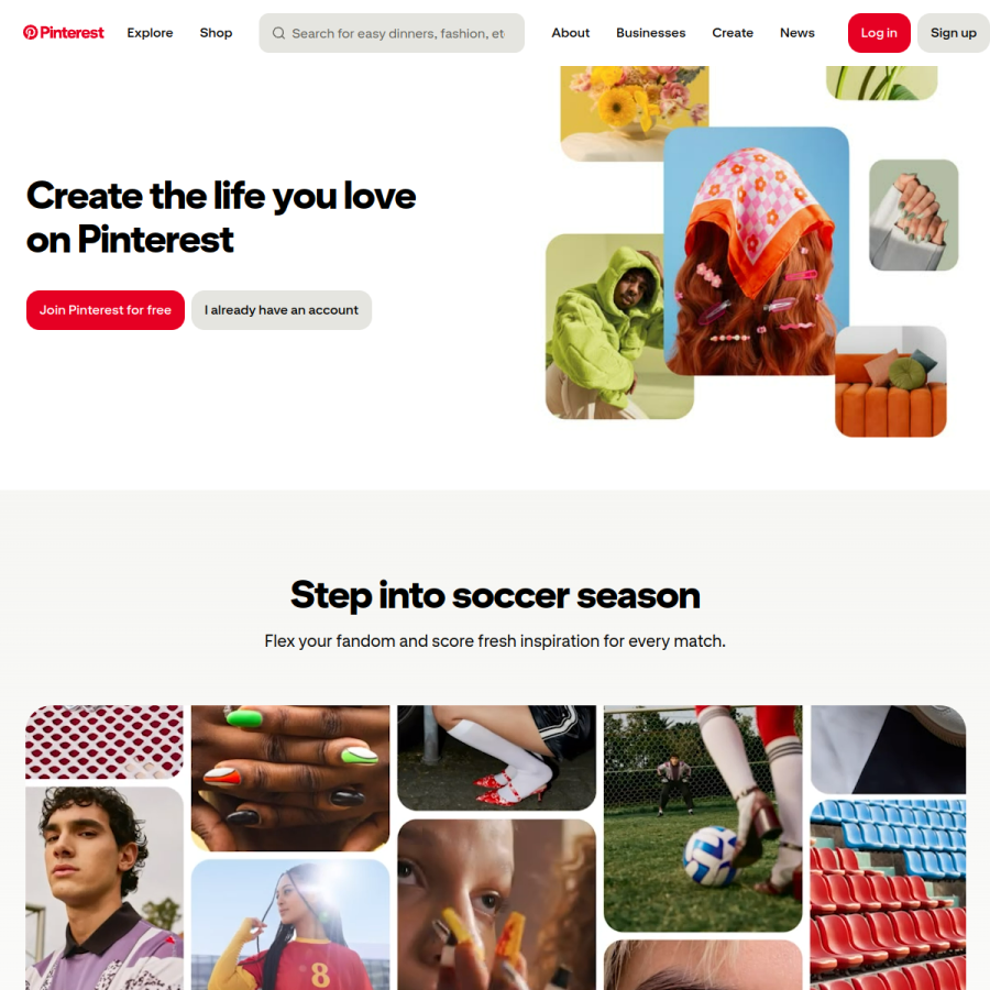 pinterest.com homepage screenshot