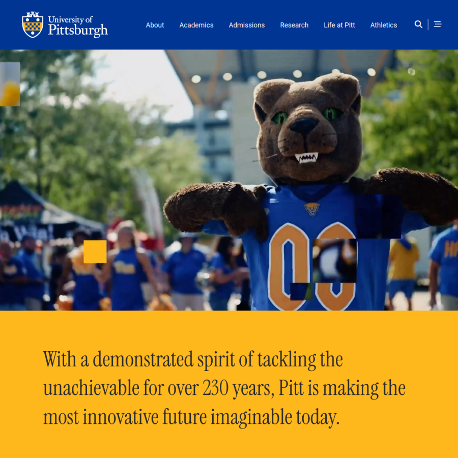 pitt.edu homepage screenshot