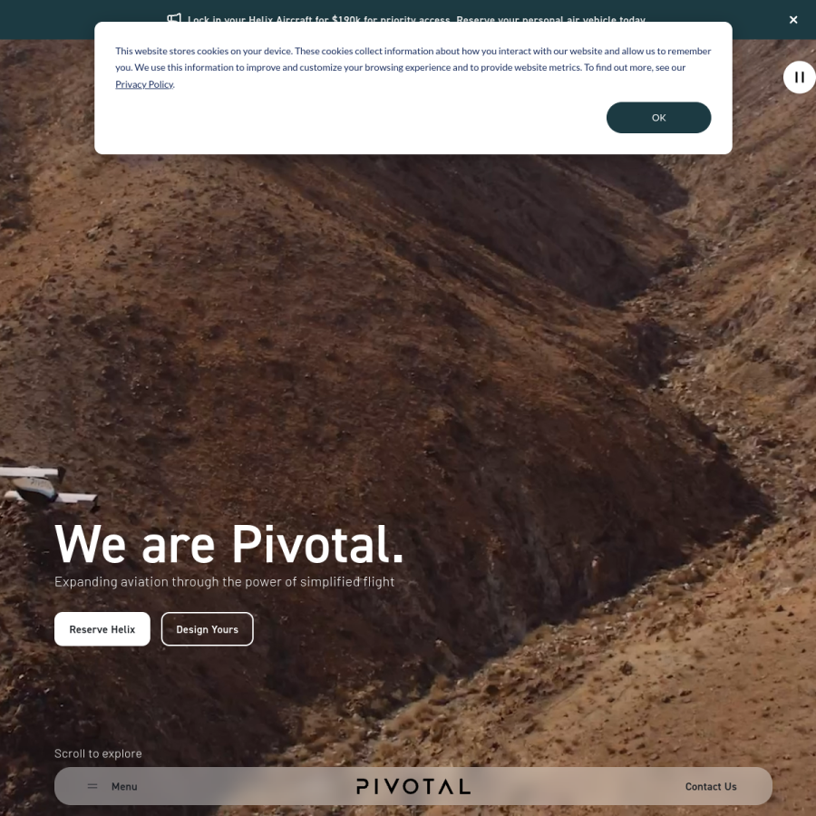 pivotal.aero homepage screenshot