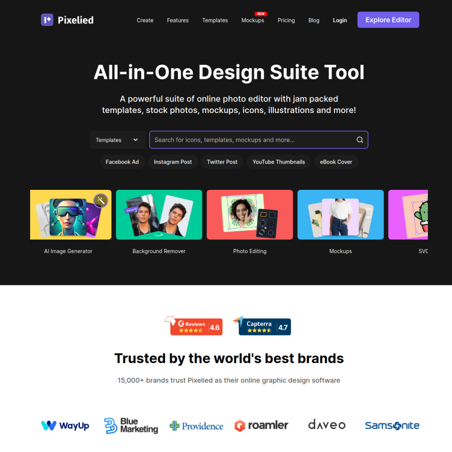 pixelied.com homepage screenshot