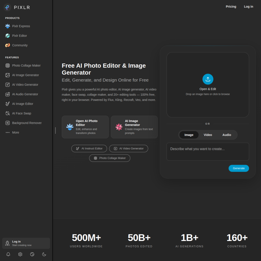 pixlr.com homepage screenshot