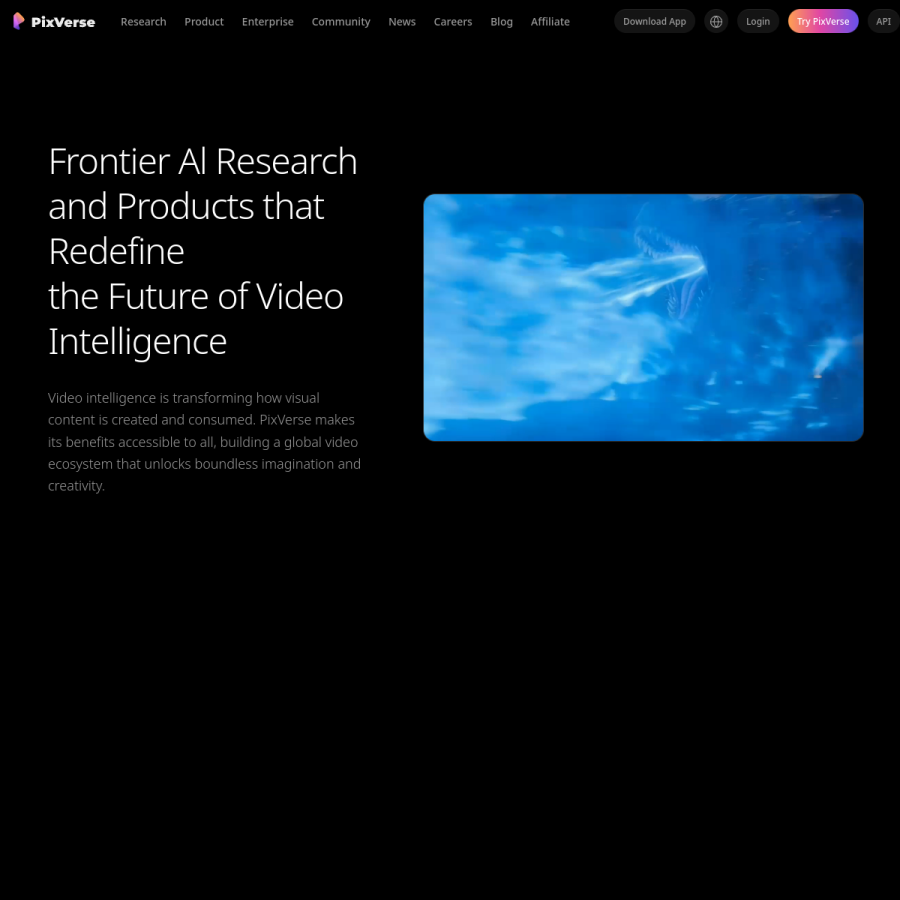 pixverse.ai homepage screenshot
