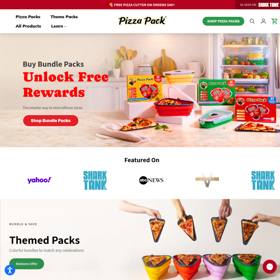 pizzapack.com homepage screenshot