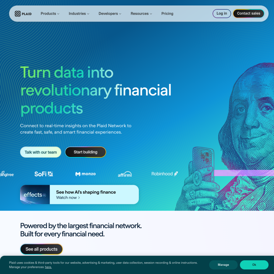 plaid.com homepage screenshot
