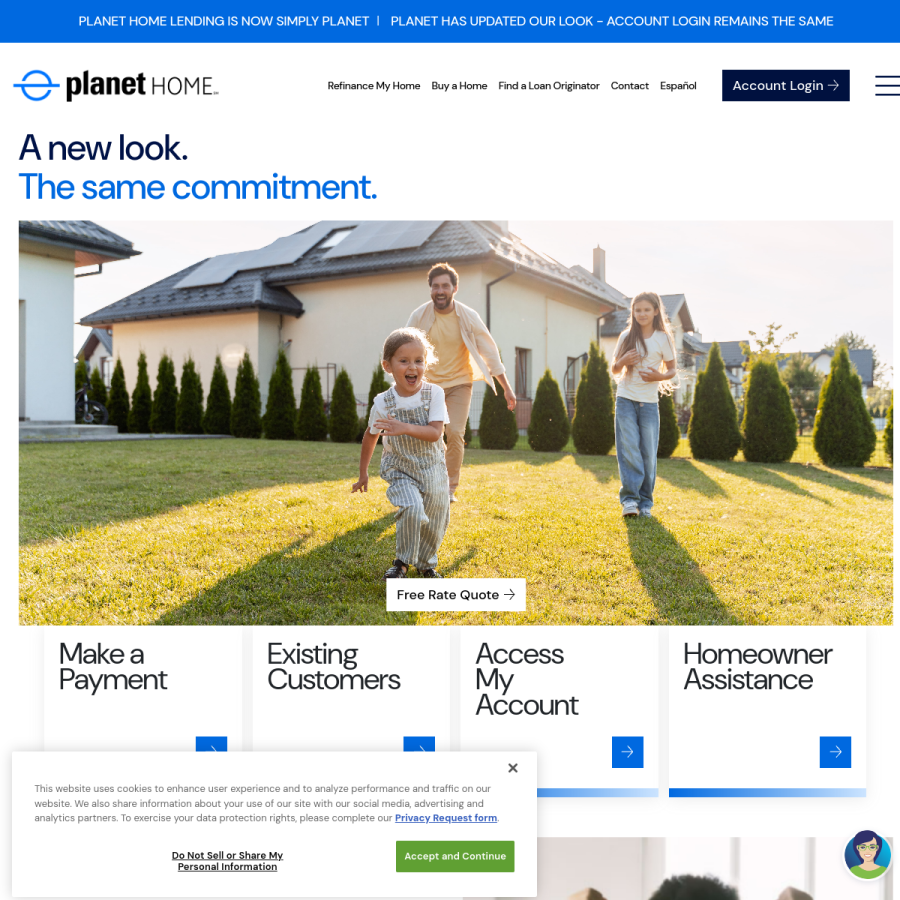 planethomelending.com homepage screenshot