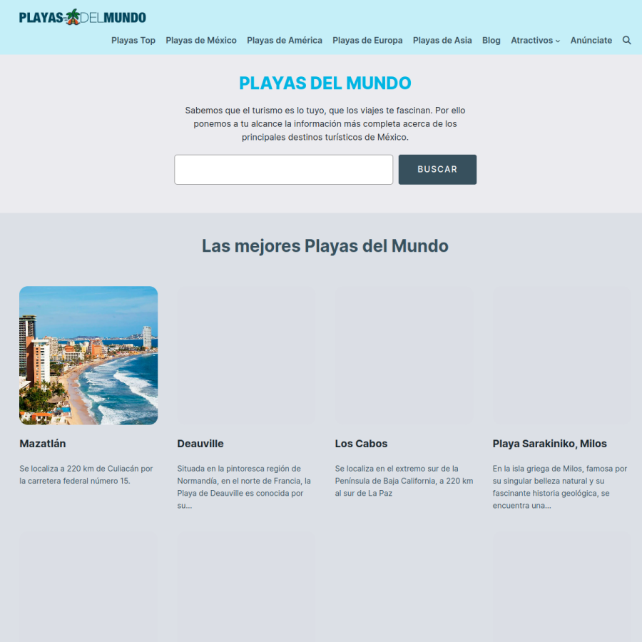 playas.com.mx homepage screenshot