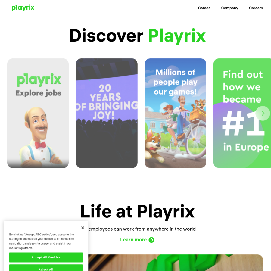 playrix.com homepage screenshot