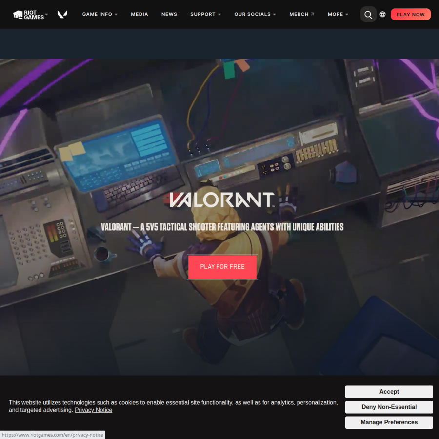 playvalorant.com homepage screenshot