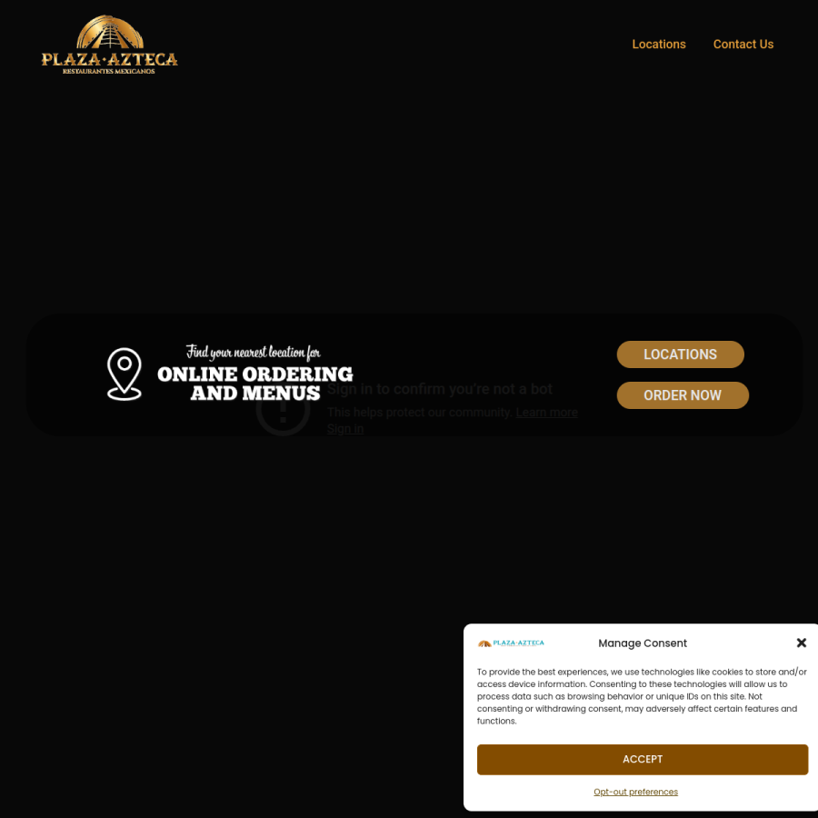 plazaazteca.com homepage screenshot