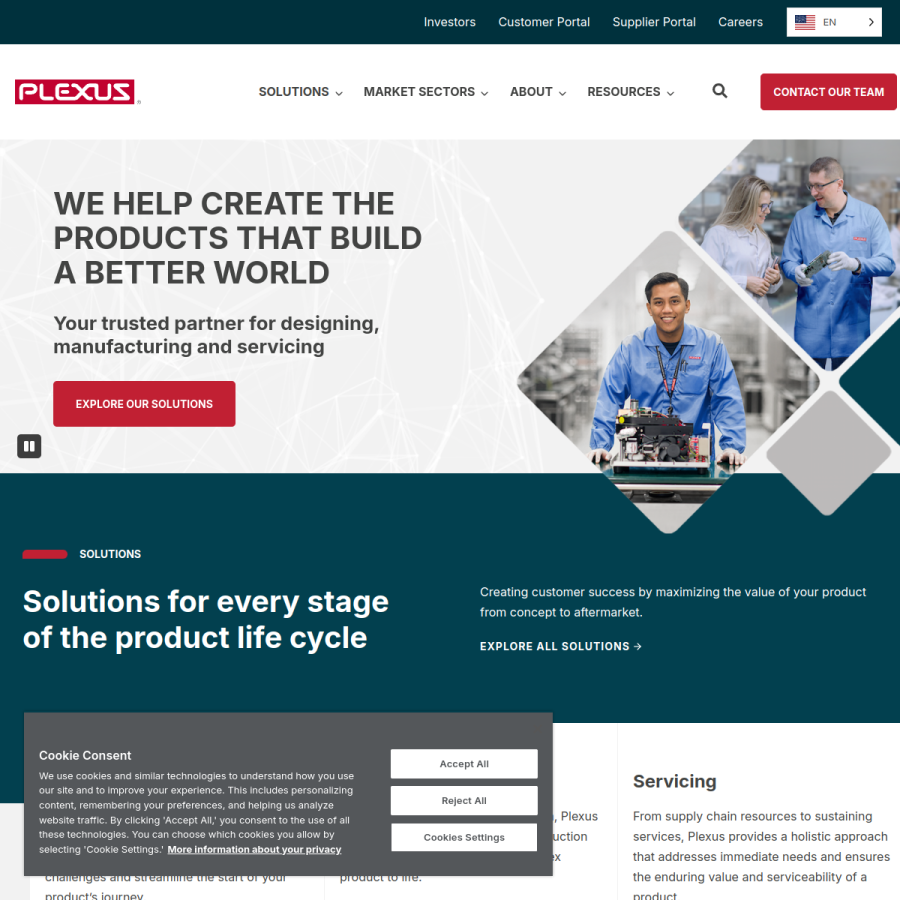 plexus.com homepage screenshot