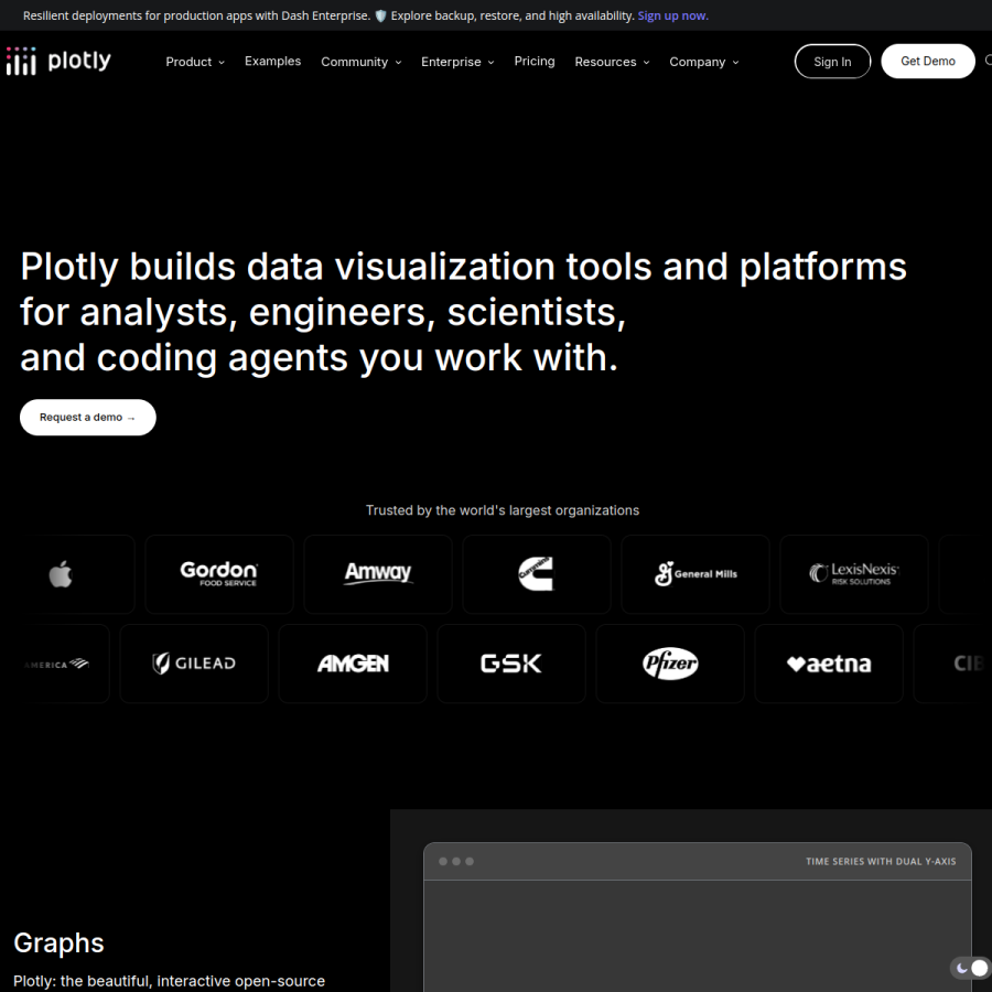 plotly.com homepage screenshot