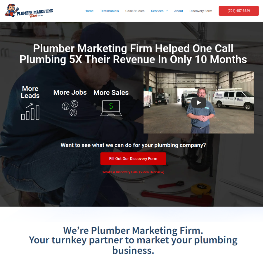 plumbermarketingfirm.com homepage screenshot