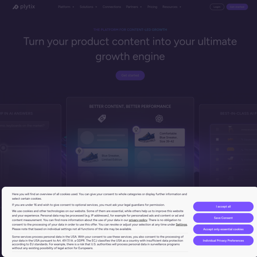 plytix.com homepage screenshot