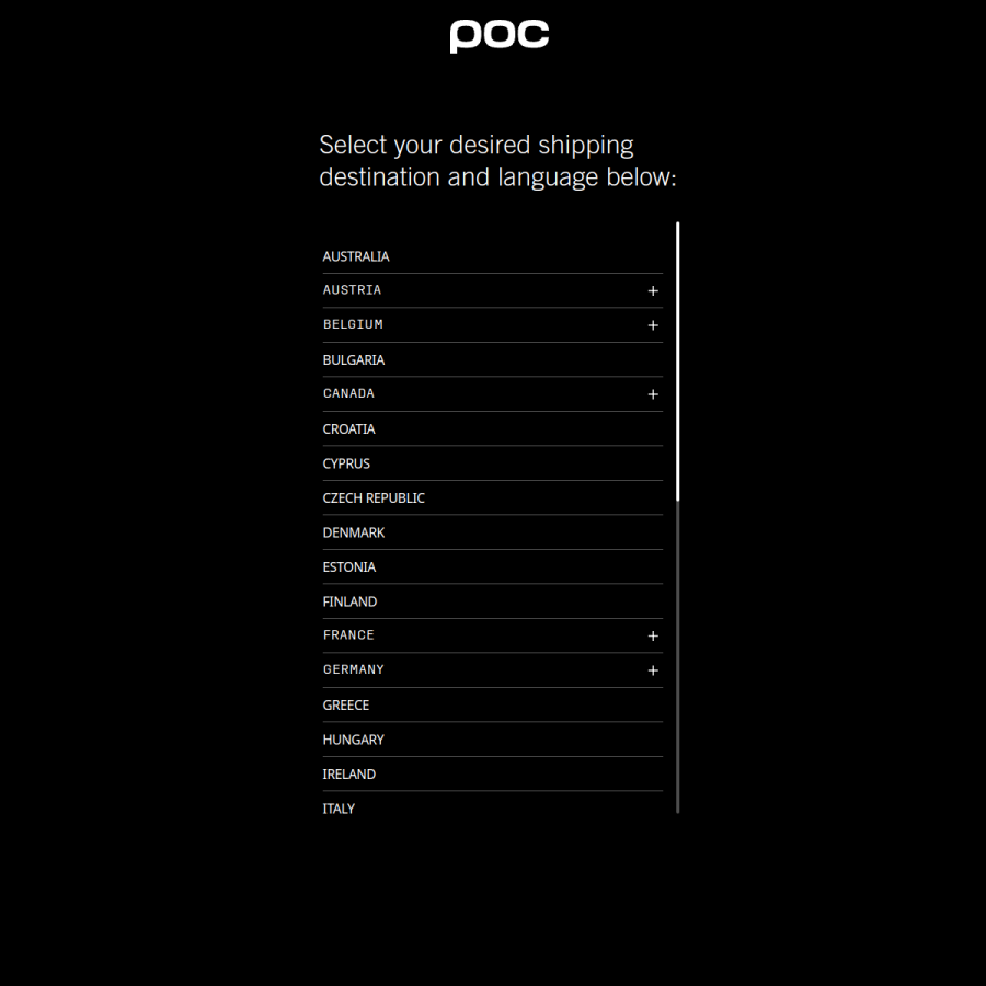 poc.com homepage screenshot