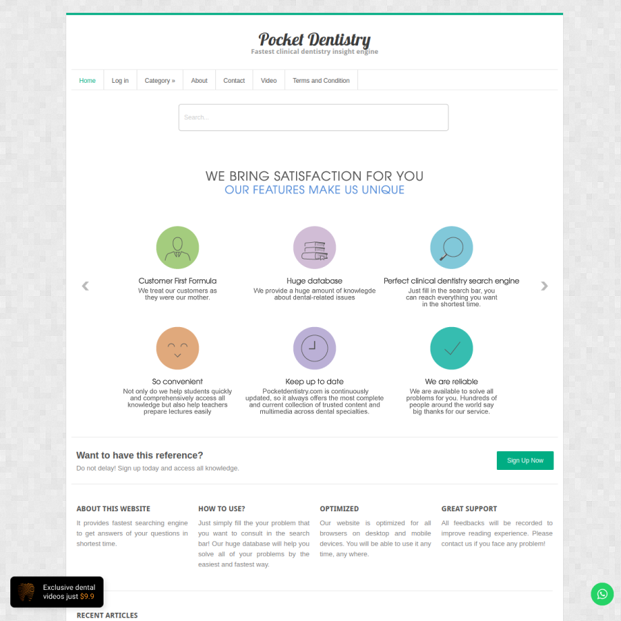pocketdentistry.com homepage screenshot