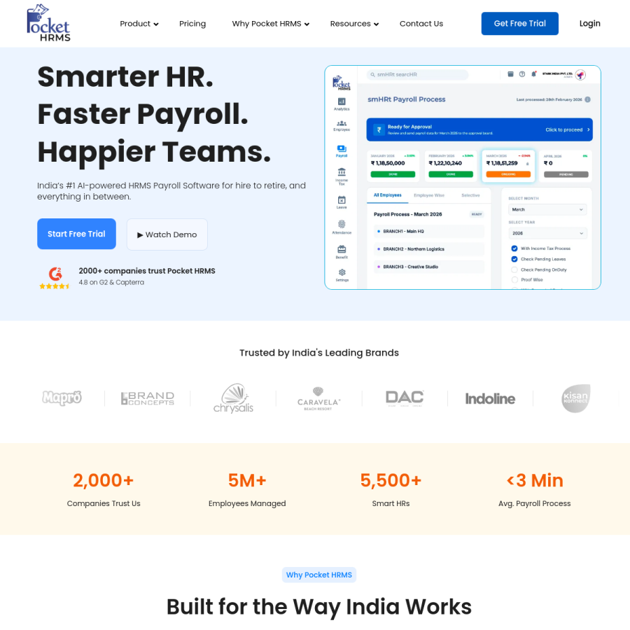 pockethrms.com homepage screenshot