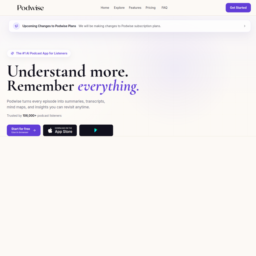 podwise.ai homepage screenshot
