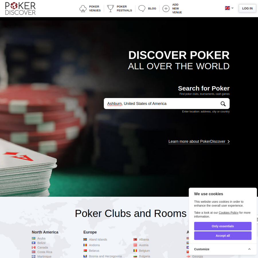 pokerdiscover.com homepage screenshot