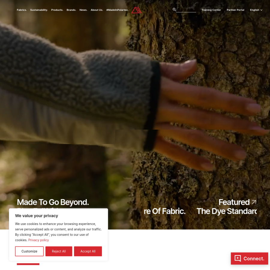 polartec.com homepage screenshot