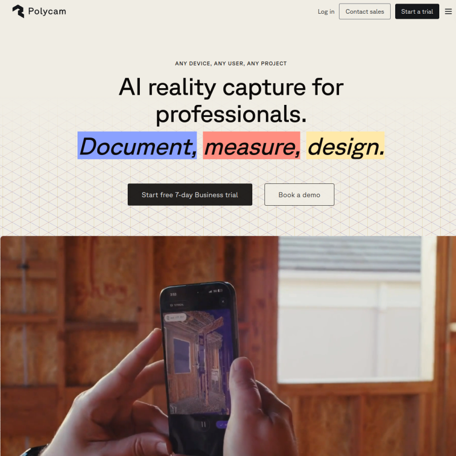 poly.cam homepage screenshot
