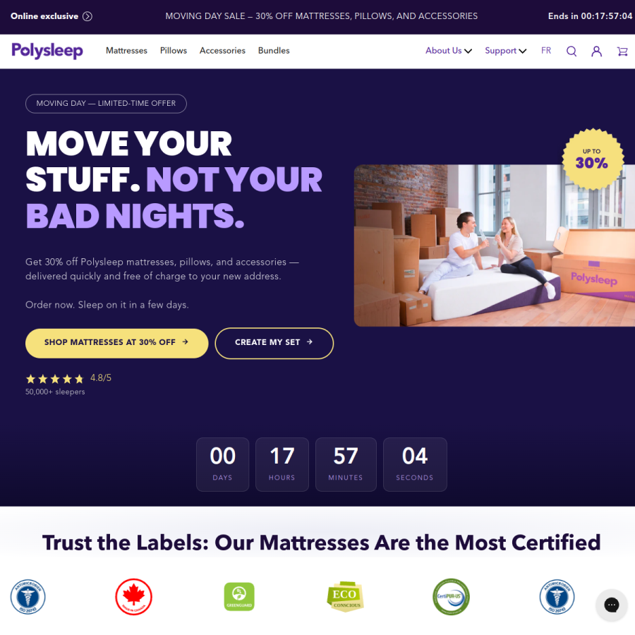 polysleep.com homepage screenshot