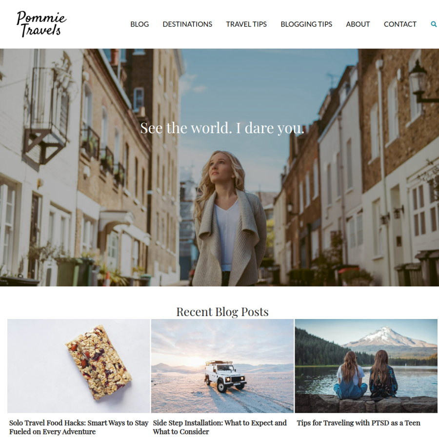 pommietravels.com homepage screenshot