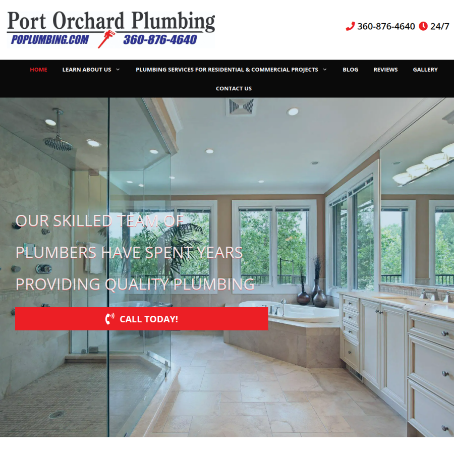 poplumbing.com homepage screenshot