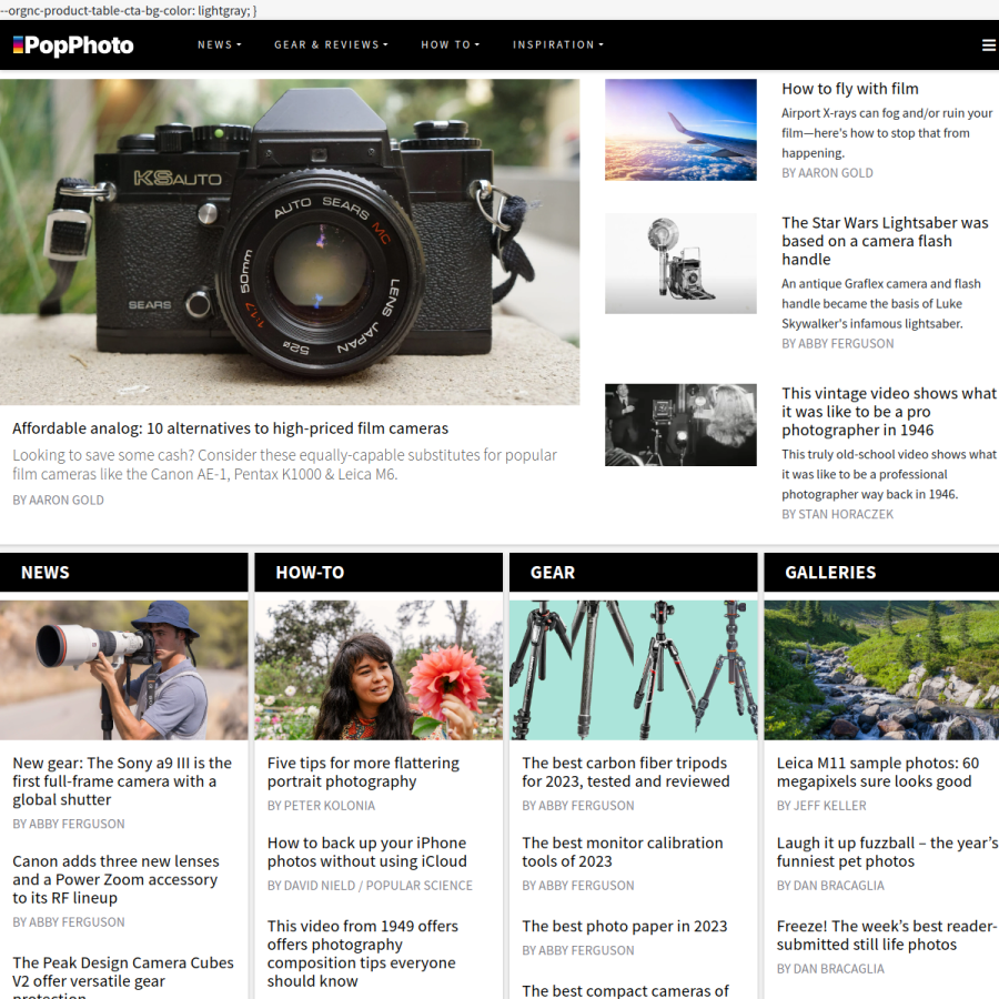 popphoto.com homepage screenshot