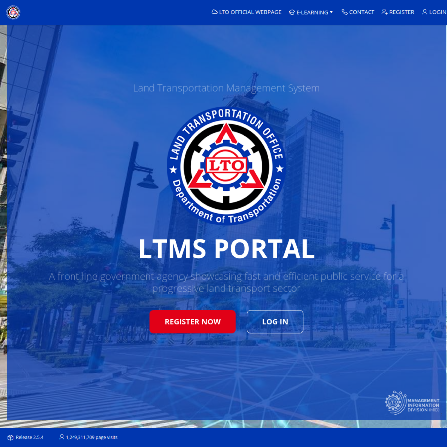 portal.lto.gov.ph homepage screenshot