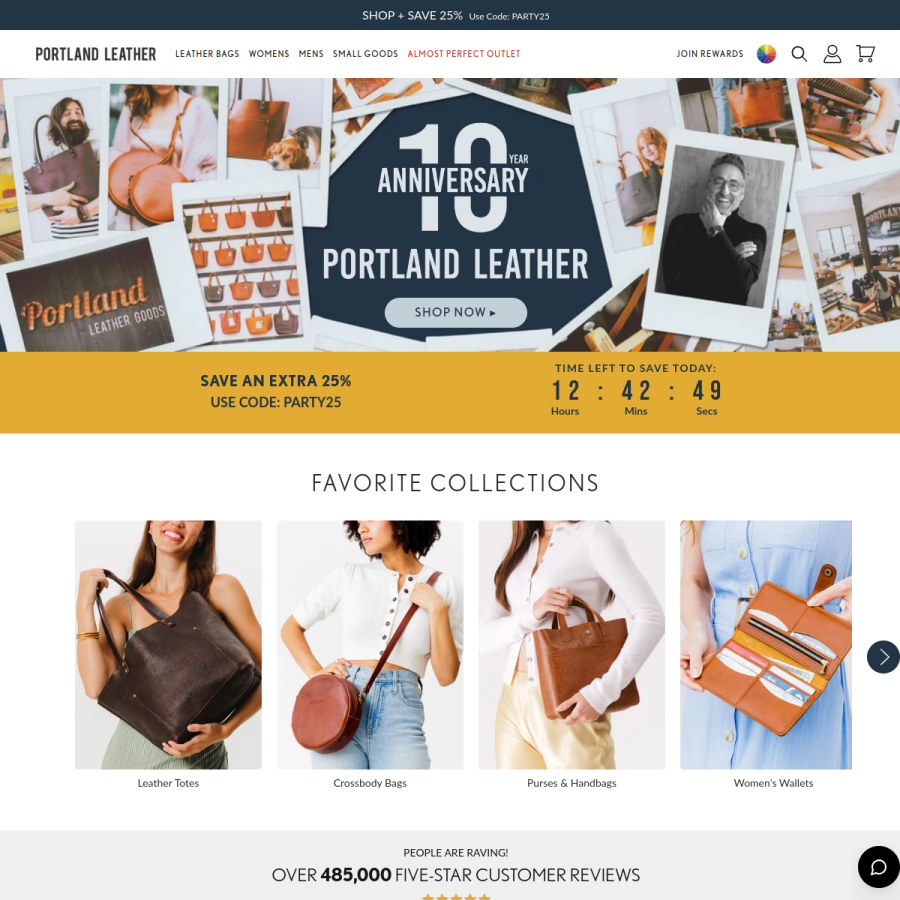 portlandleathergoods.com homepage screenshot