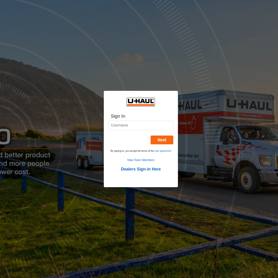 pos.uhaul.net homepage screenshot