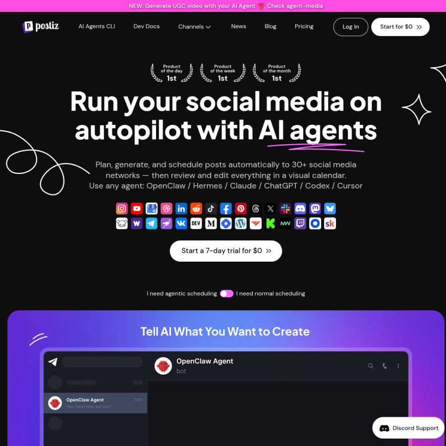 postiz.com homepage screenshot