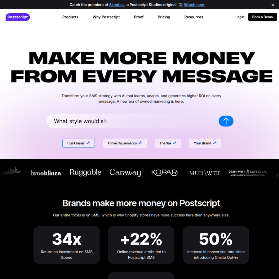 postscript.io homepage screenshot