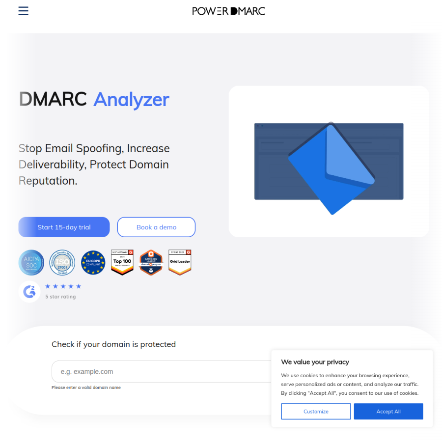 powerdmarc.com homepage screenshot