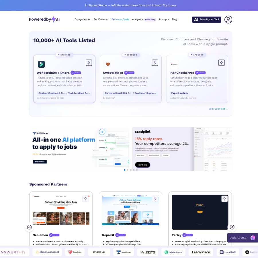 poweredbyai.app homepage screenshot