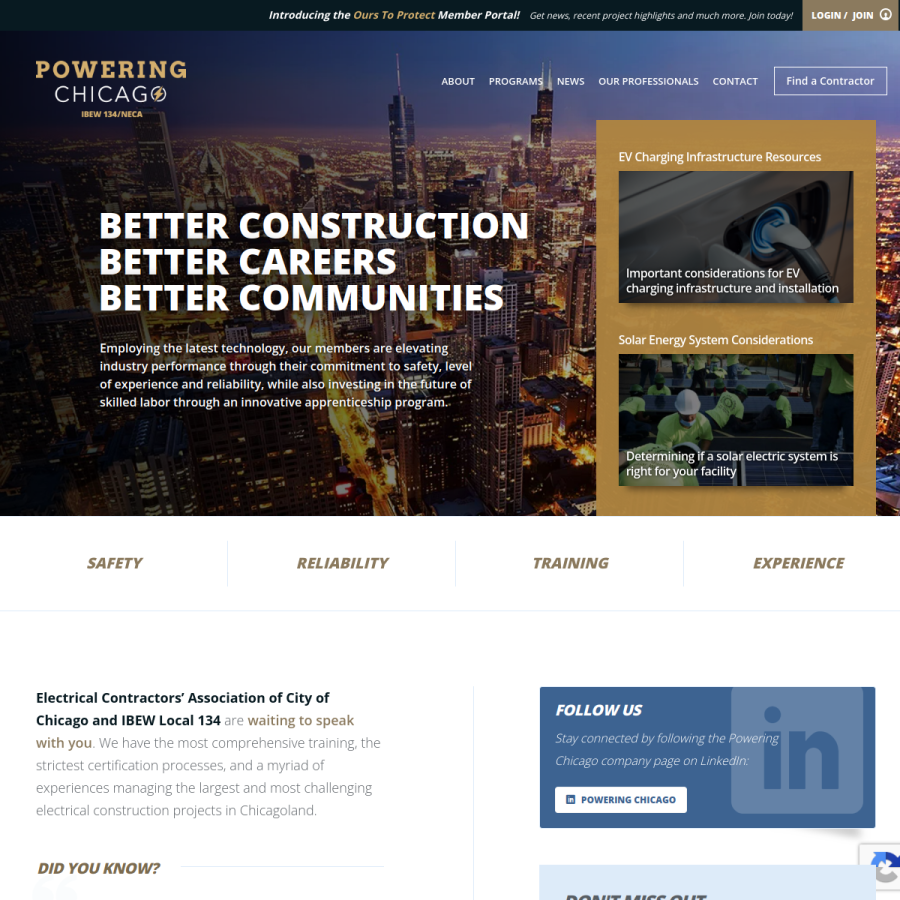 poweringchicago.com homepage screenshot