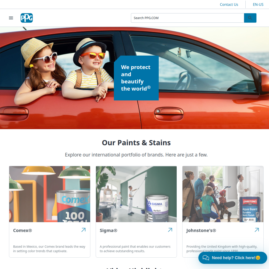 ppg.com homepage screenshot