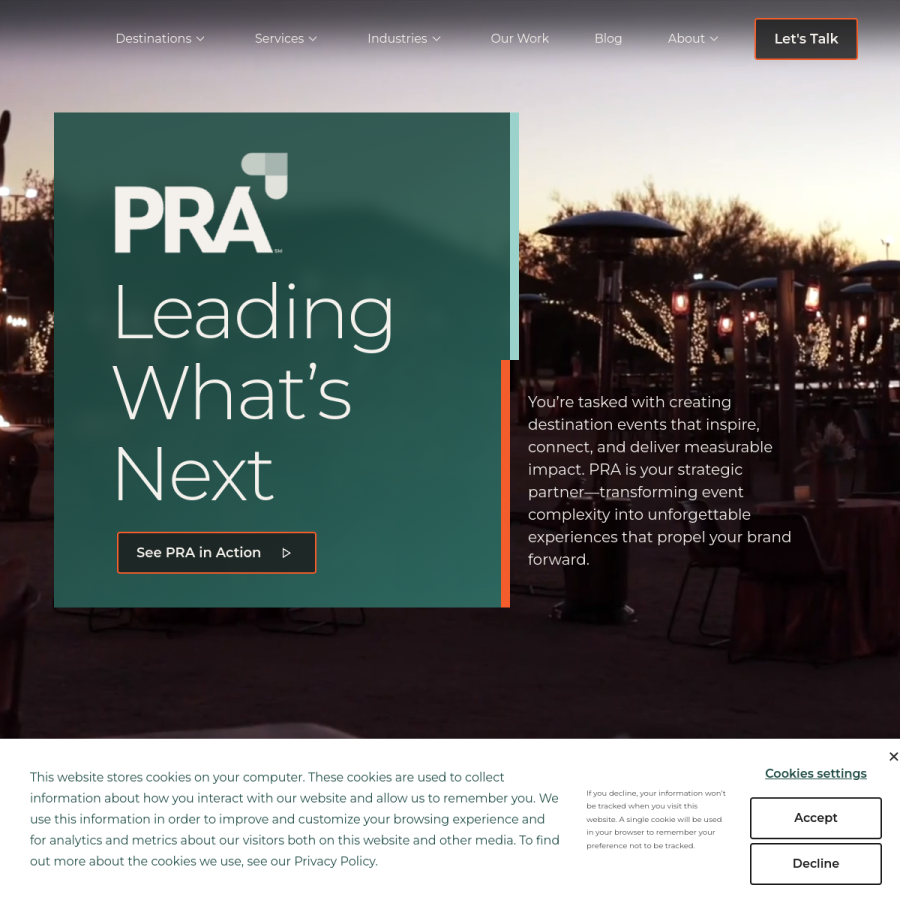 pra.com homepage screenshot