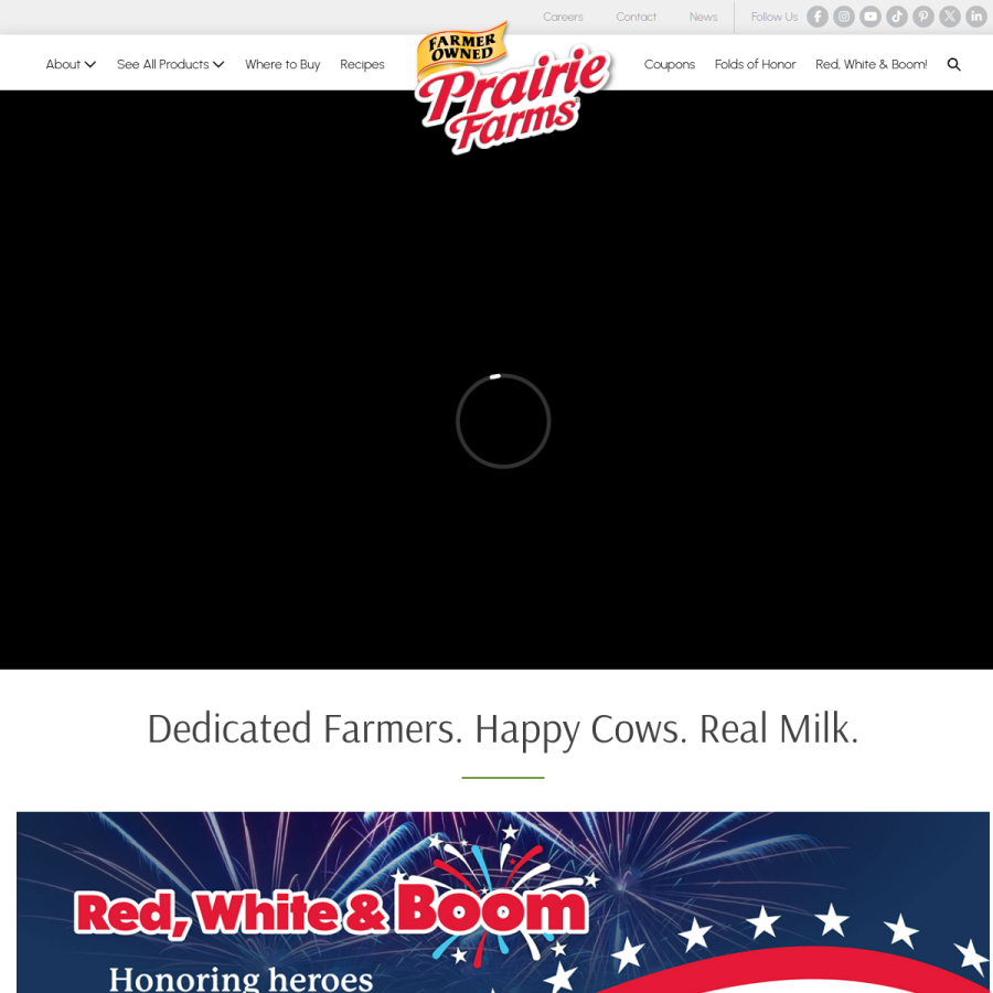 prairiefarms.com homepage screenshot