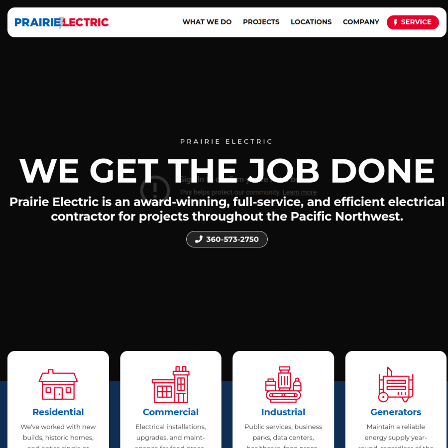prairielectric.com homepage screenshot