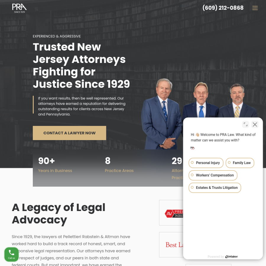 pralaw.com homepage screenshot