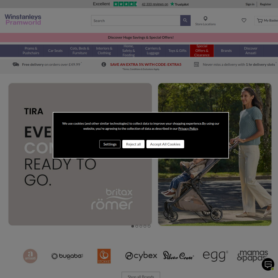 pramworld.co.uk homepage screenshot