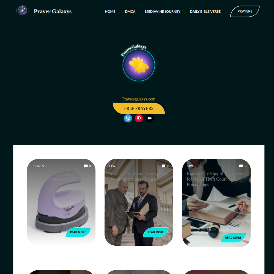 prayergalaxys.com homepage screenshot