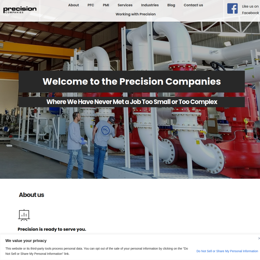 precgroup.com homepage screenshot