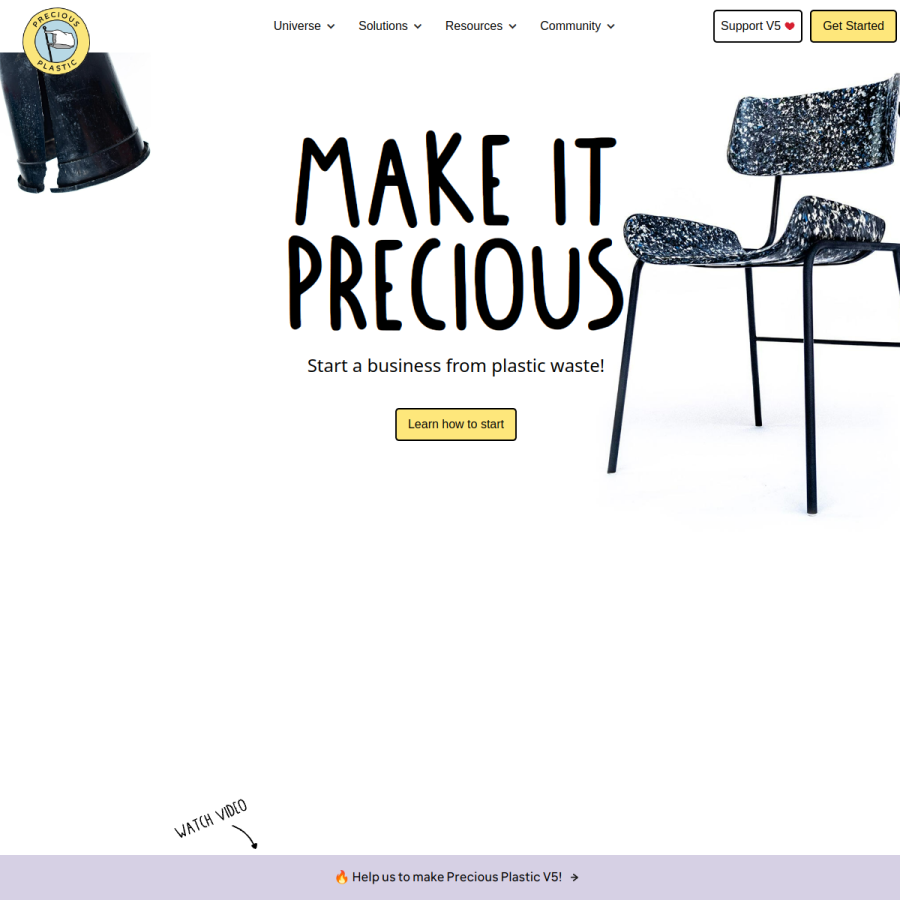 preciousplastic.com homepage screenshot