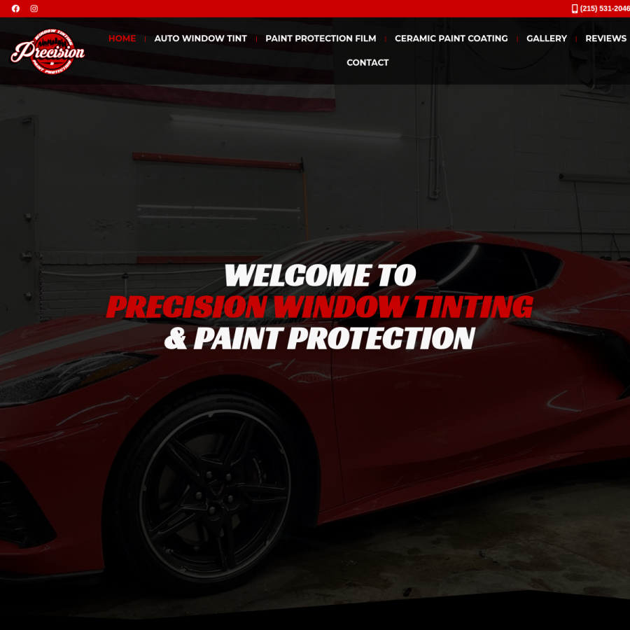precisionwindowtintingpa.com homepage screenshot