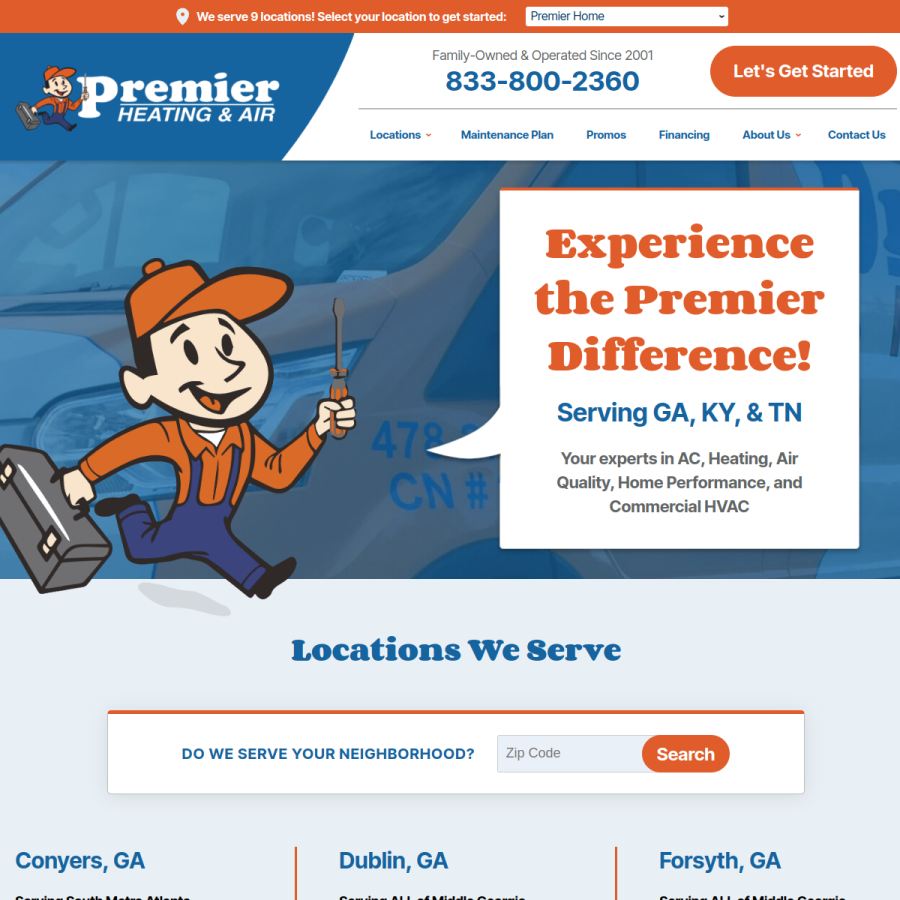 premierishere.com homepage screenshot